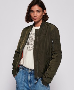 Superdry Carrie Bomber Női Kabát Khaki | GTLWI7129